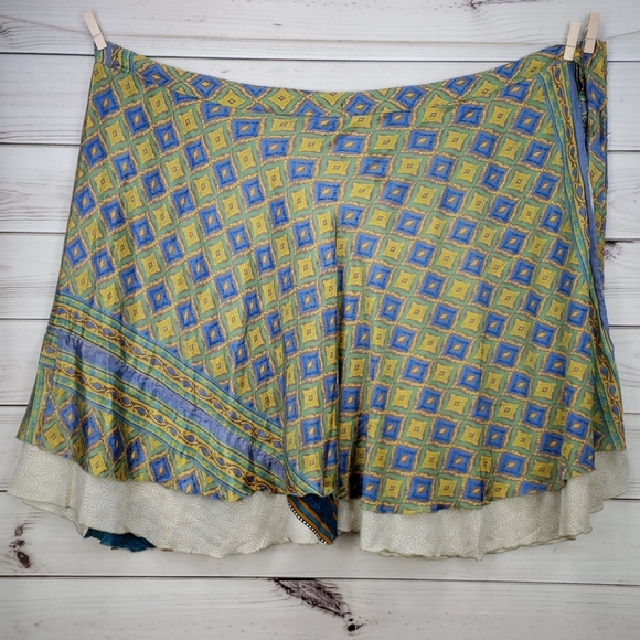 Darn Good Yarn Sari Silk Wrap Skirt Tea Goddess - Picture 3 of 16